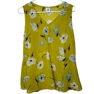 Cabi Simone Dazzle 3782 Cami Lined Floral Print Peplum Tank Top Size Small